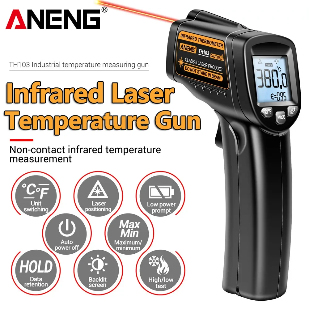 Industrial Laser Temperature Gun - Kızılötesi Lazer Sıcaklık Ölçer -20 °
