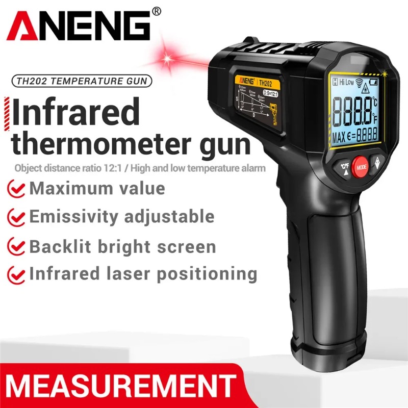 Industrial Laser Temperature Gun - ANENG TH202 Endüstriyel El Termometreleri Araba