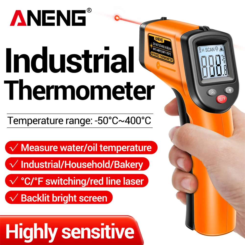 Industrial Laser Temperature Gun - ANENG TH201 Kızılötesi Termometre Tabancası Dijital