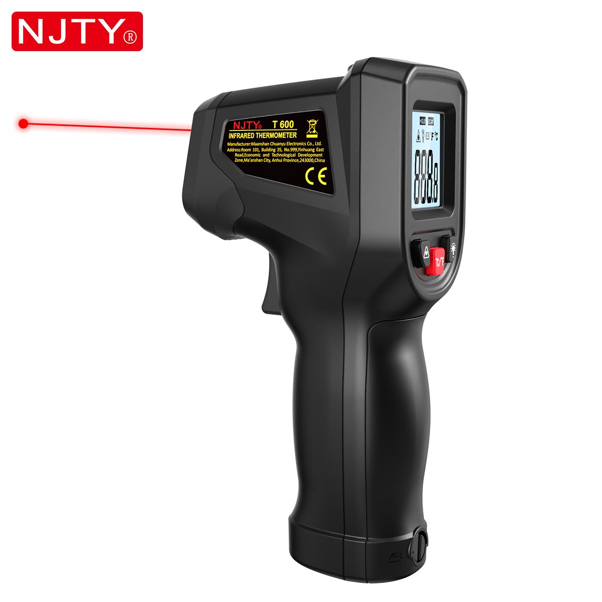 Industrial Laser Temperature Gun - NJTY T600 Kızılötesi Termometre Tabancası Temassız