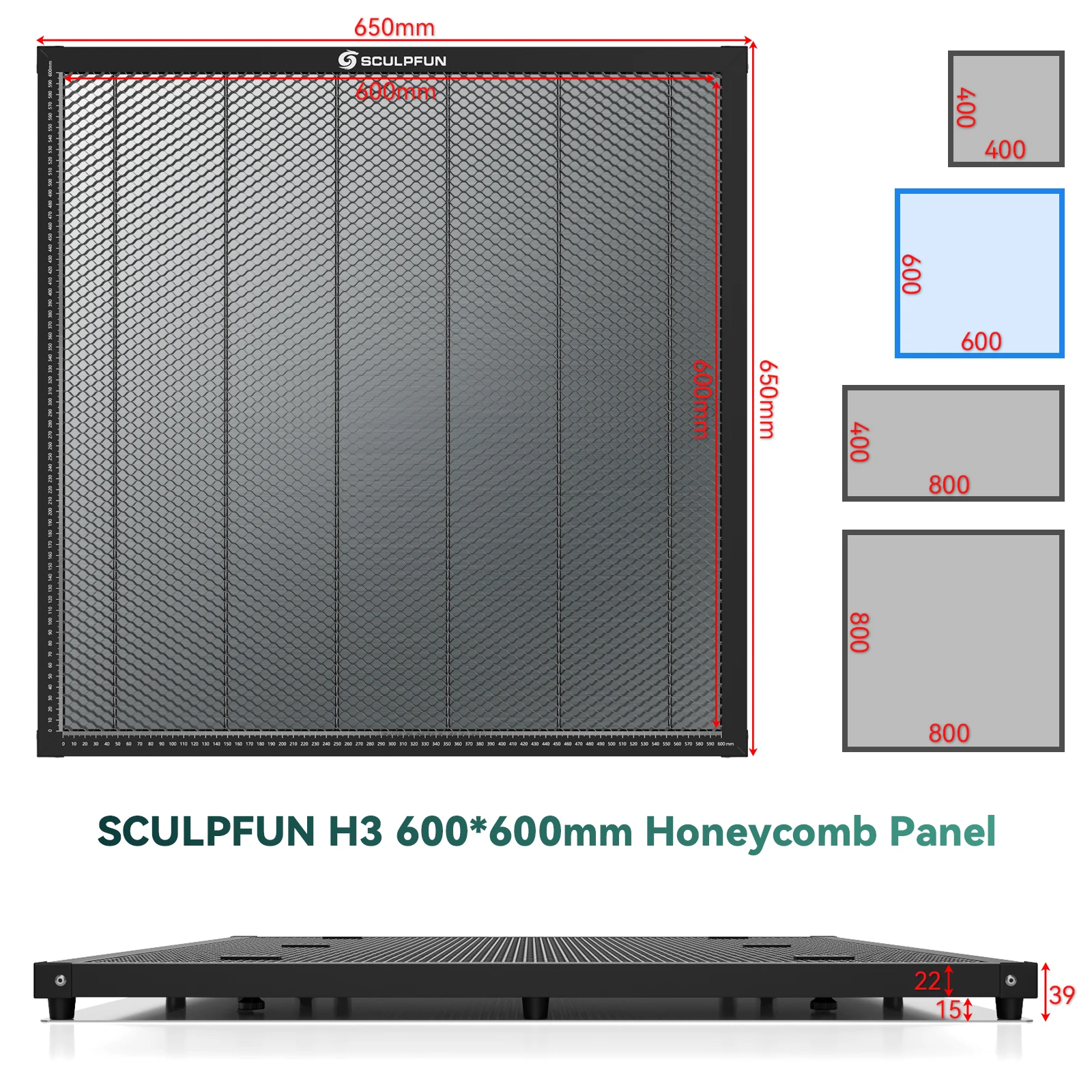Co2 Laser Engraving Machine - SCULPFUN 600x600mm Petek Panel Tezgahı Diyot