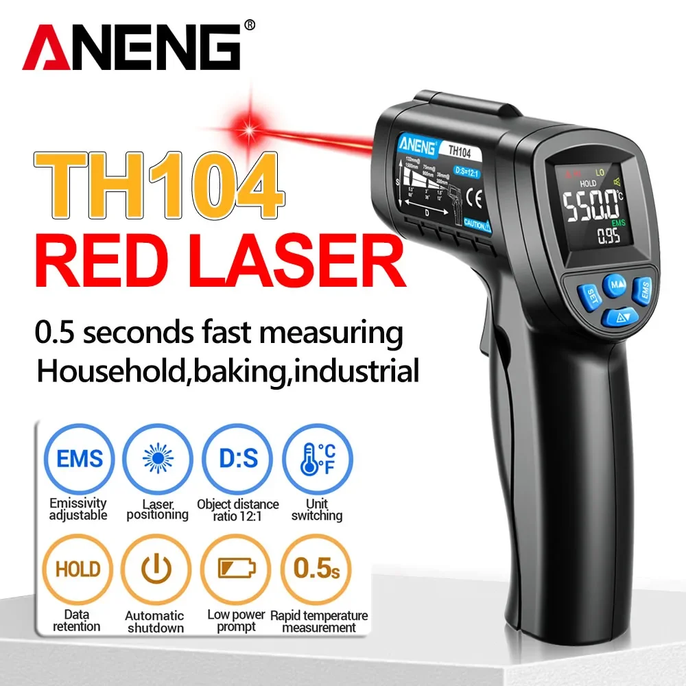 Industrial Laser Temperature Gun - ANENG TH104 Kızılötesi El Tipi Sıcaklık