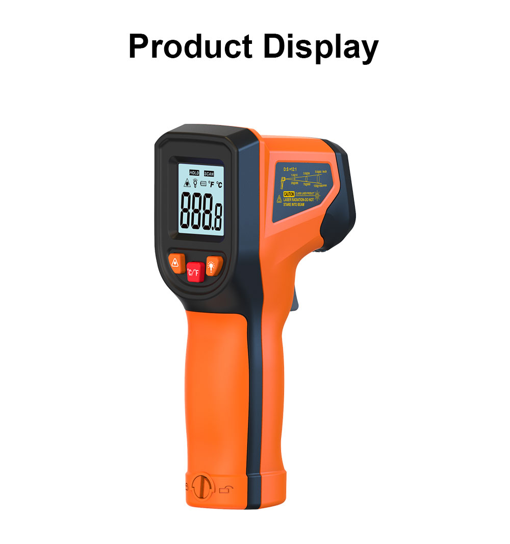 Industrial Laser Temperature Gun - T600 T600A Dijital Kızılötesi Termometre Tabancası