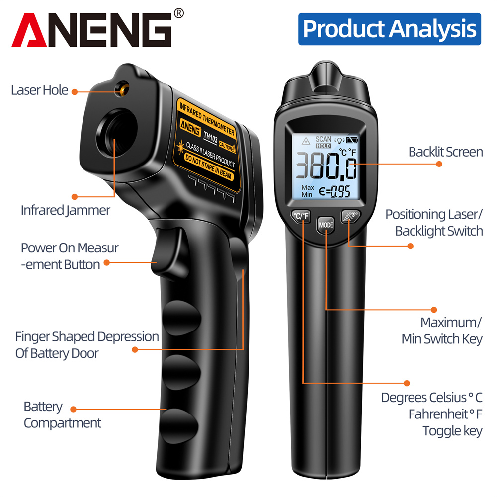 Kızılötesi Lazer Termometre En - Industrial Laser Temperature Gun incelemesi ve fiyatı