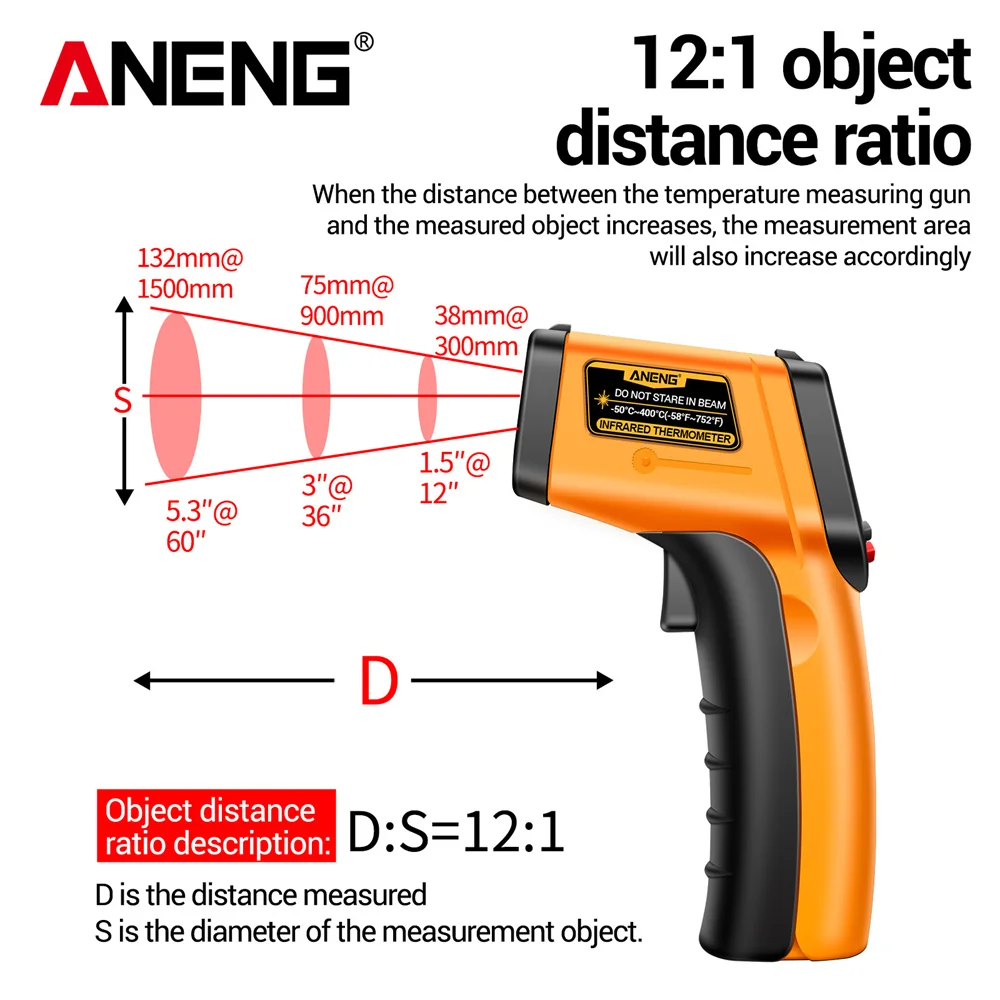 ANENG TH201 Kızılötesi Termome - Industrial Laser Temperature Gun incelemesi ve fiyatı