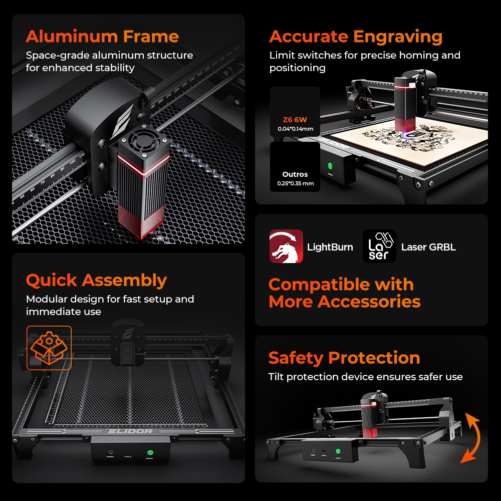 ELIDOR Z6 6W Lazer Gravür ve K - Laser Engraving Software incelemesi ve fiyatı