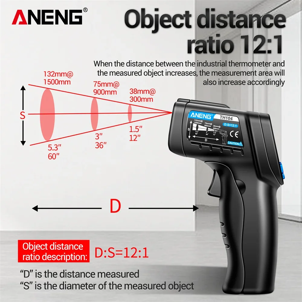 ANENG TH104 Kızılötesi El Tipi - Industrial Laser Temperature Gun incelemesi ve fiyatı
