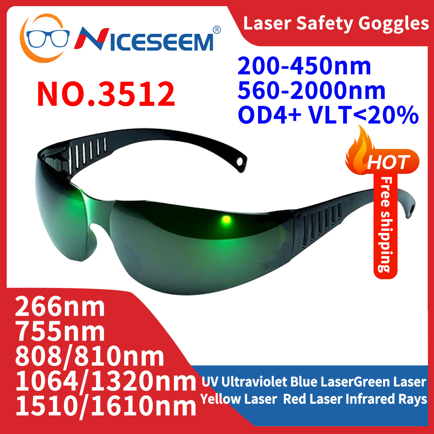 Kurşun gözlük radyasyon gözlük - Laser Safety Goggles incelemesi ve fiyatı